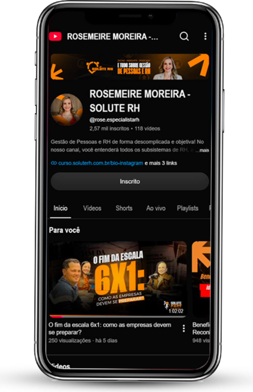 Canal da Rosemeire Moreira no YouTube
